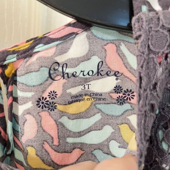 Cherokee Gray Bird Dress Lace Top Girls Size 3T NWT - Picture 7 of 11